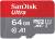 SanDisk Ultra 64GB microSDXC UHS-I, 140MB/s R, Memory Card color image