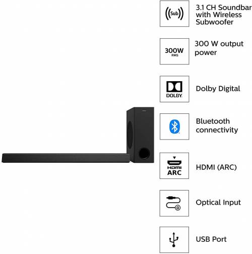 Philips Htl3320 Ch Bluetooth Soundbar