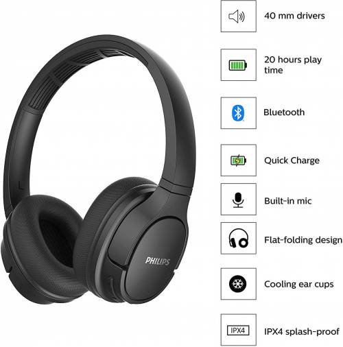 Buy Philips Tash402bk Wireless Headphones Online In India At