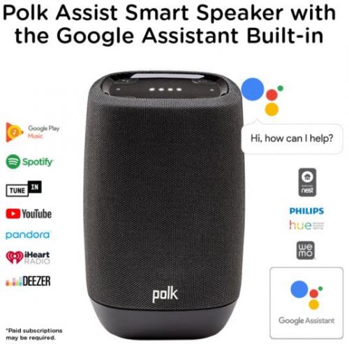Polk Audio Assist Smart Speaker With Google Assistant Built-in