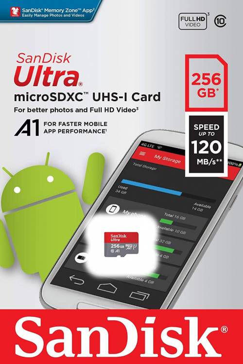 Buy Sandisk Ultra microSDXC UHS-I 256GB Card Online in India at