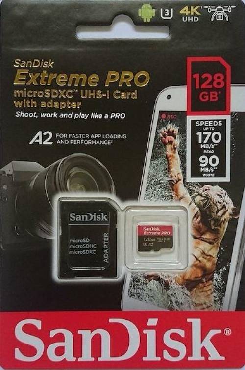 External Sandisk Extreme Pro U3 Sdhc Sandisk 128 Microsd SD Card - Main Image