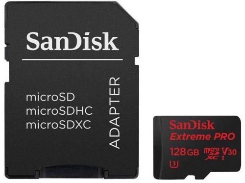 Sandisk 128gb Extreme Pro Micro Sdhc uhs-i 4k Card With Adaptor  (sdsqxxg-128g-gn6ma)