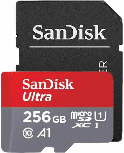 Sandisk ultra Microsdxc Class 10 A1 256 Gb Memory Card With Adapter  (sdsquar-256g-gn6ma)
