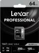 Lexar Professional Silver PRO UHS II C10, U3, V60, Full-HD & 4K Video 64 GB SDXC Class 10 280 MB/s Memory Card image 