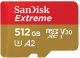 Sandisk 512gb Extreme Microsdxc uhs-i Memory Card With Adapter - C10, u3, V30, 4k, A2 (sdsqxa1-512g-gn6ma) image 