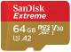 Sandisk Extreme usd 64gb Memory Card For 4k Video On Smartphones, Action Cams & Drones (sdsqxa2-064g-gn6mn) image 