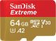 Sandisk Extreme Microsdxc, u3, C10, V30, uhs 1, 160mb/s R, 60mb/s W, A2 Card, For 4k Video Rec On Smartphones,  Action Cams & Drones, Sdsqxa2 64gb image 