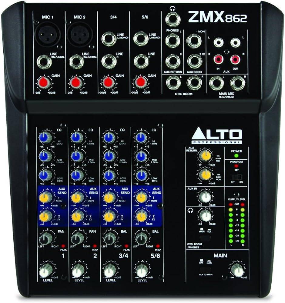 Alto Zmx862 6-channel Compact Mixer With Each Mono And Stereo Channel zoom image