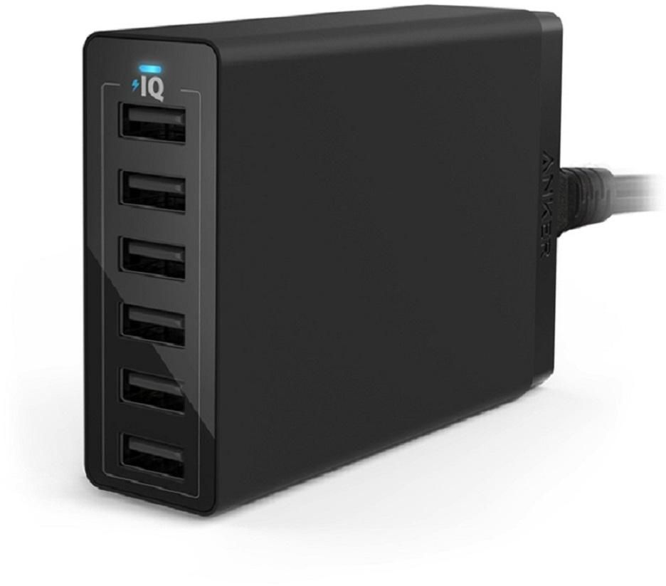 Anker Black 1 A Multiport Charger Hub With Detachable Cable zoom image