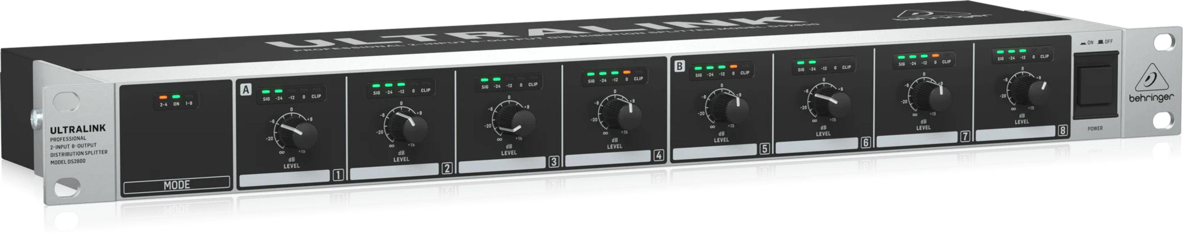 Behringer ultralink Ds2800 Professional 2-input 8-output Distribution Splitter zoom image
