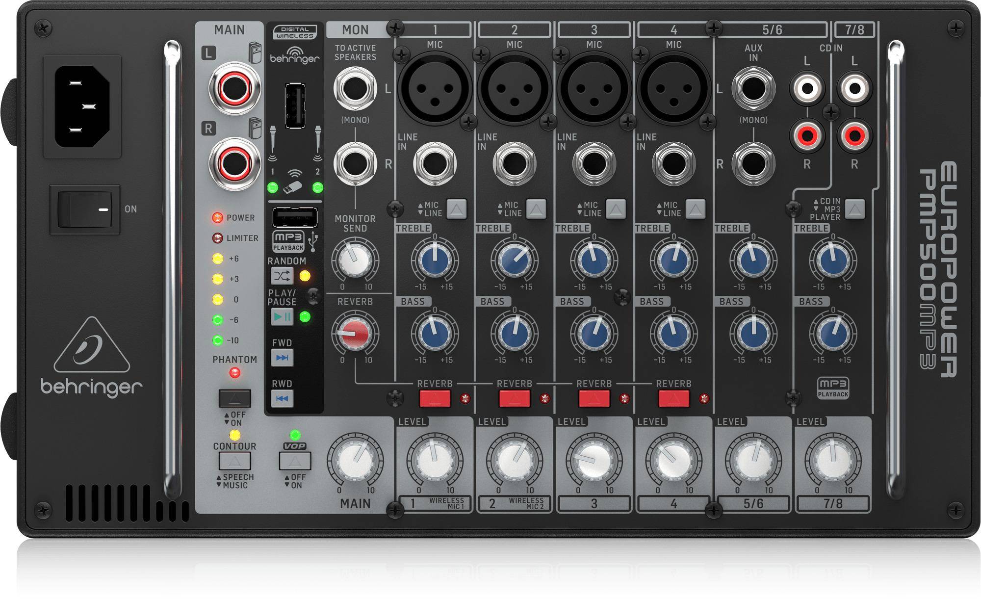 Behringer Pmp500mp3 14-channel Powered Mixer 2000-watt zoom image