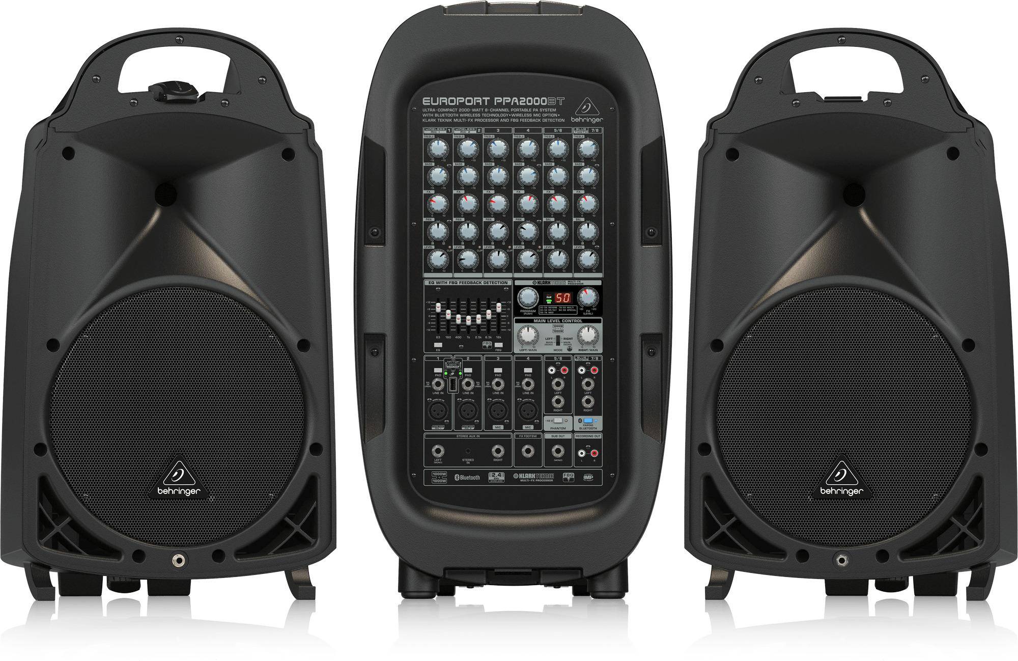 Behringer Ppa2000bt ultra-compact 2000w 8-channel Portable Pa System With Bluetooth Wireless technology zoom image