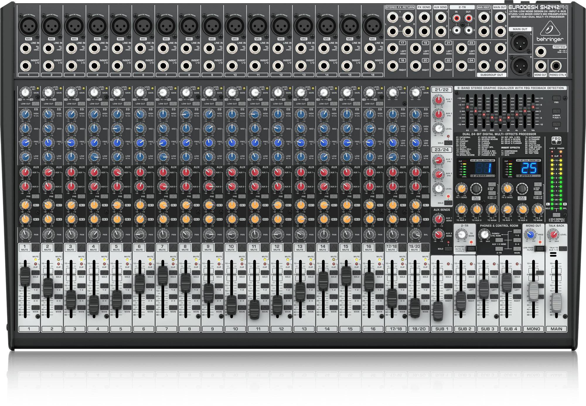 Behringer Sx2442fx ultra-low Noise Design 24-input 4-bus Studio/live Mixer With Xenyx Mic Preamplifiers zoom image