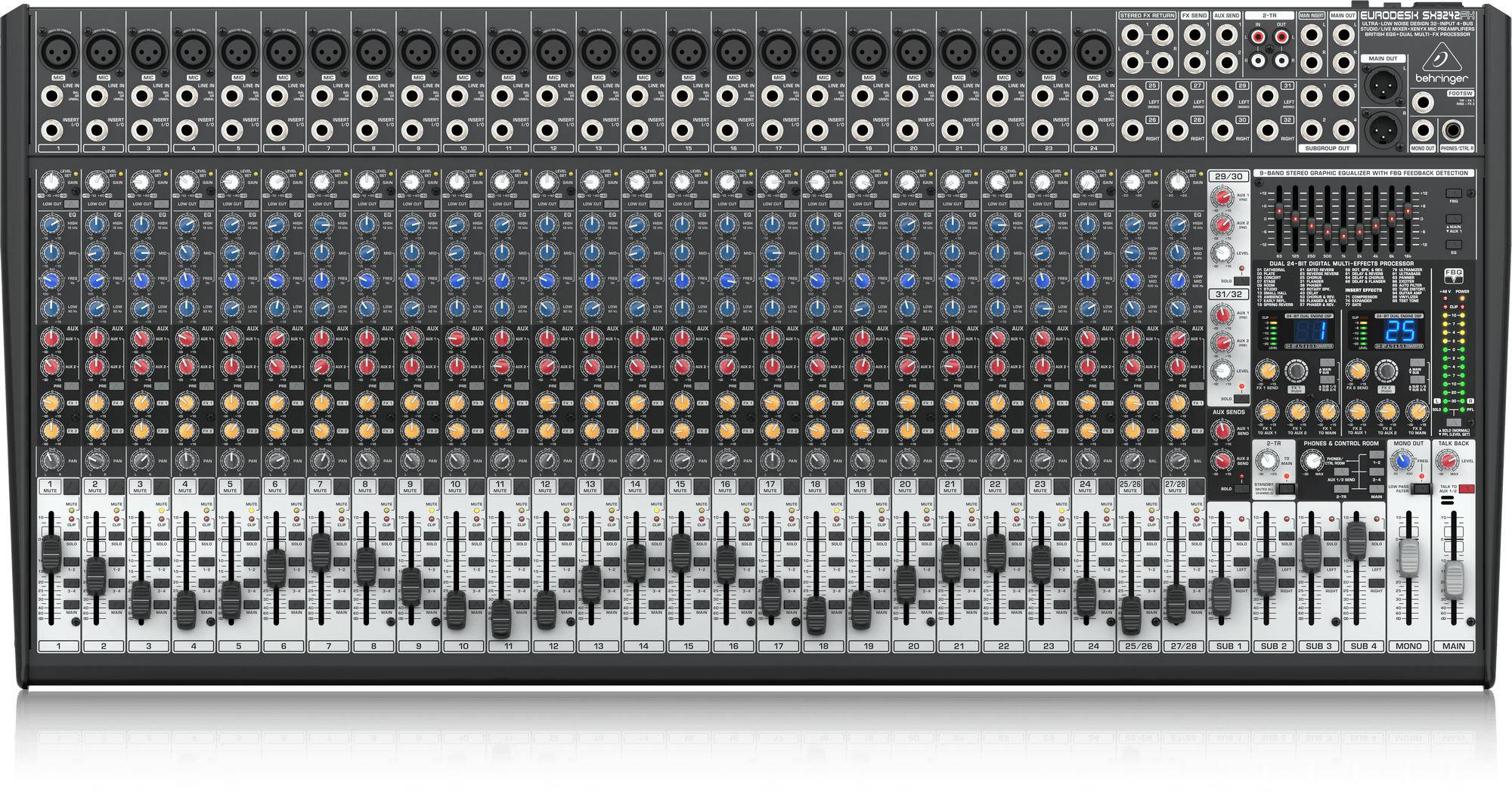 Behringer Sx3242fx ultra-low Noise Design 32-input 4-bus Studio/live Mixer With Xenyx Mic Preamplifiers zoom image