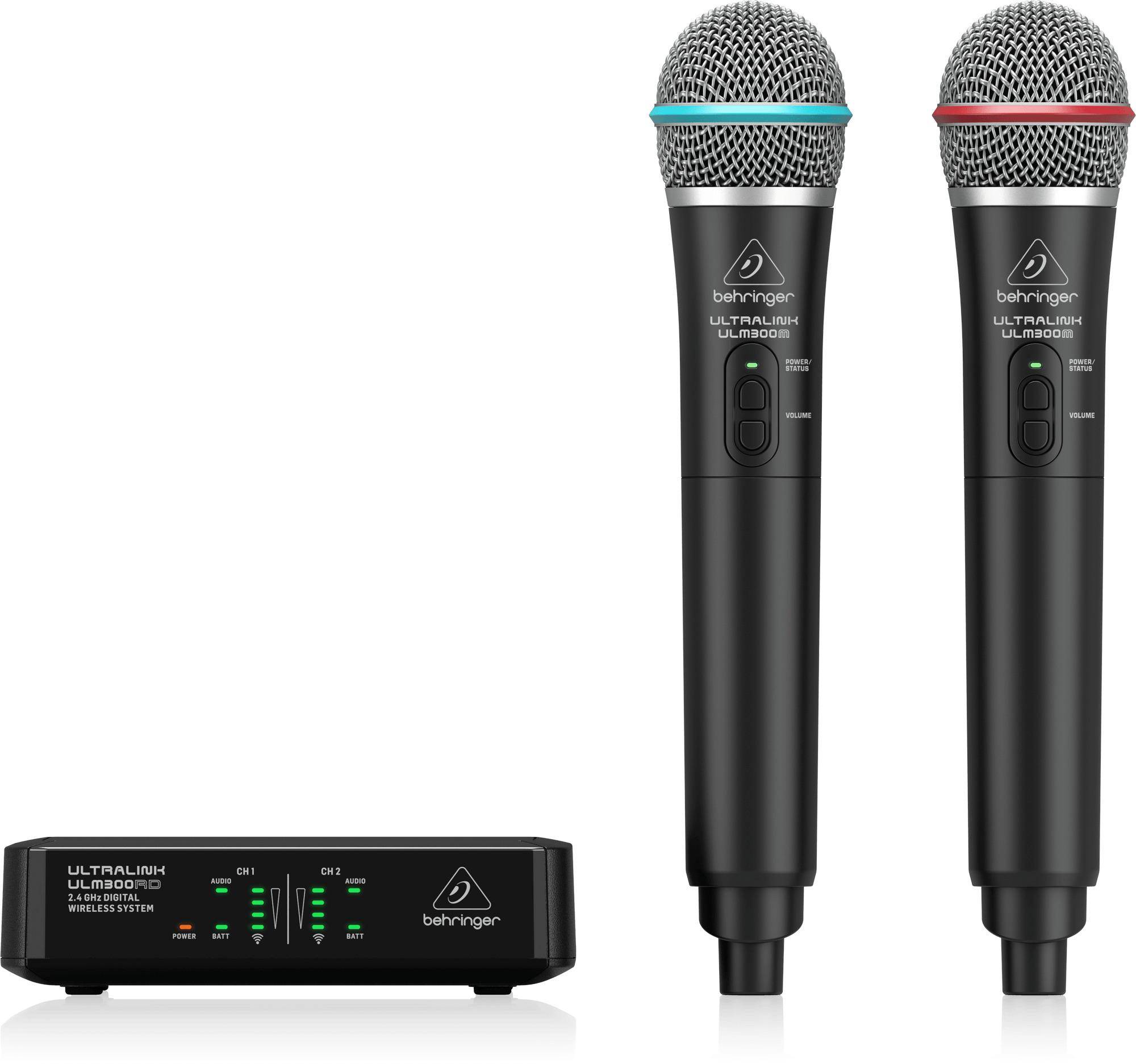 Behringer ulm302mic High-performance 2.4 Ghz Digital Wireless System With 2 Handheld Microphones And Receiver zoom image