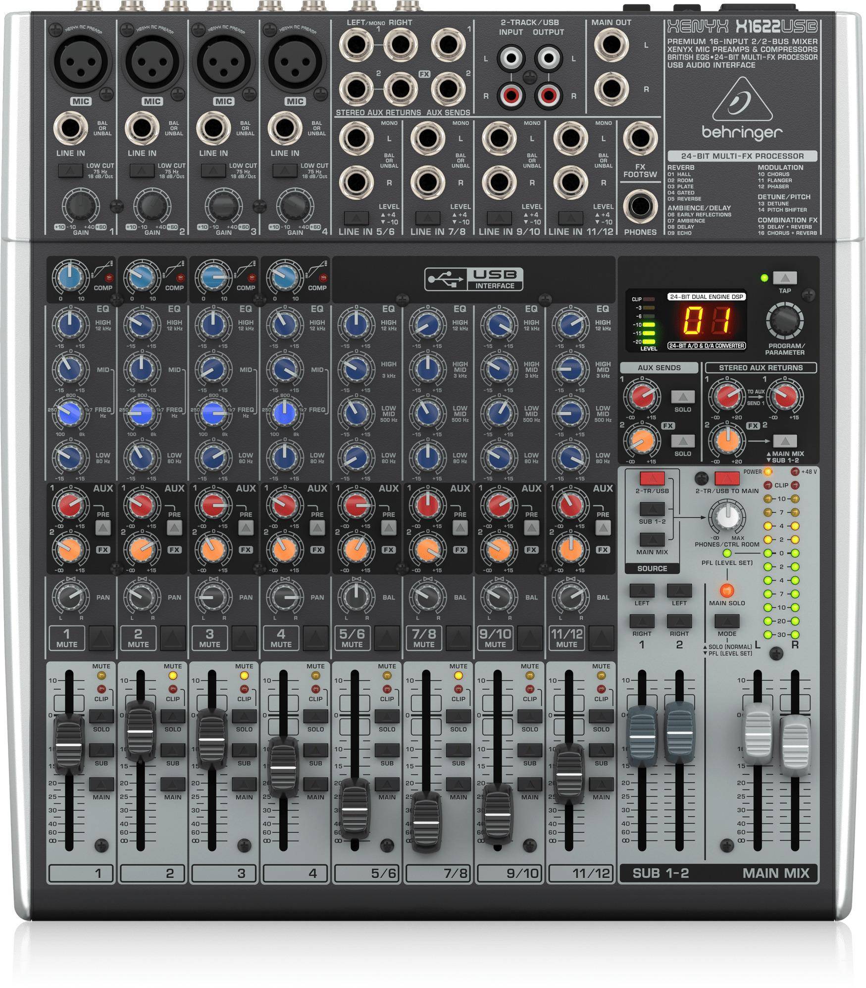 Behringer X1622usb 2/2-bus Mixer With Xenyx Mic Preamps zoom image