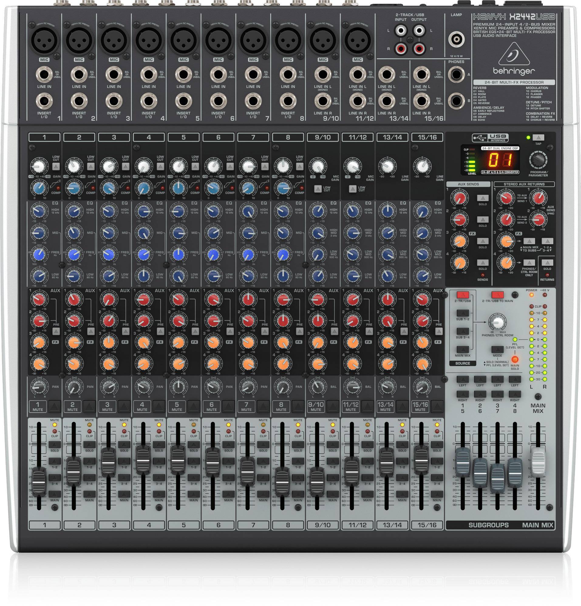 Behringer X2442usb Premium 24-input 4/2-bus Mixer With Xenyx Mic Preamps zoom image