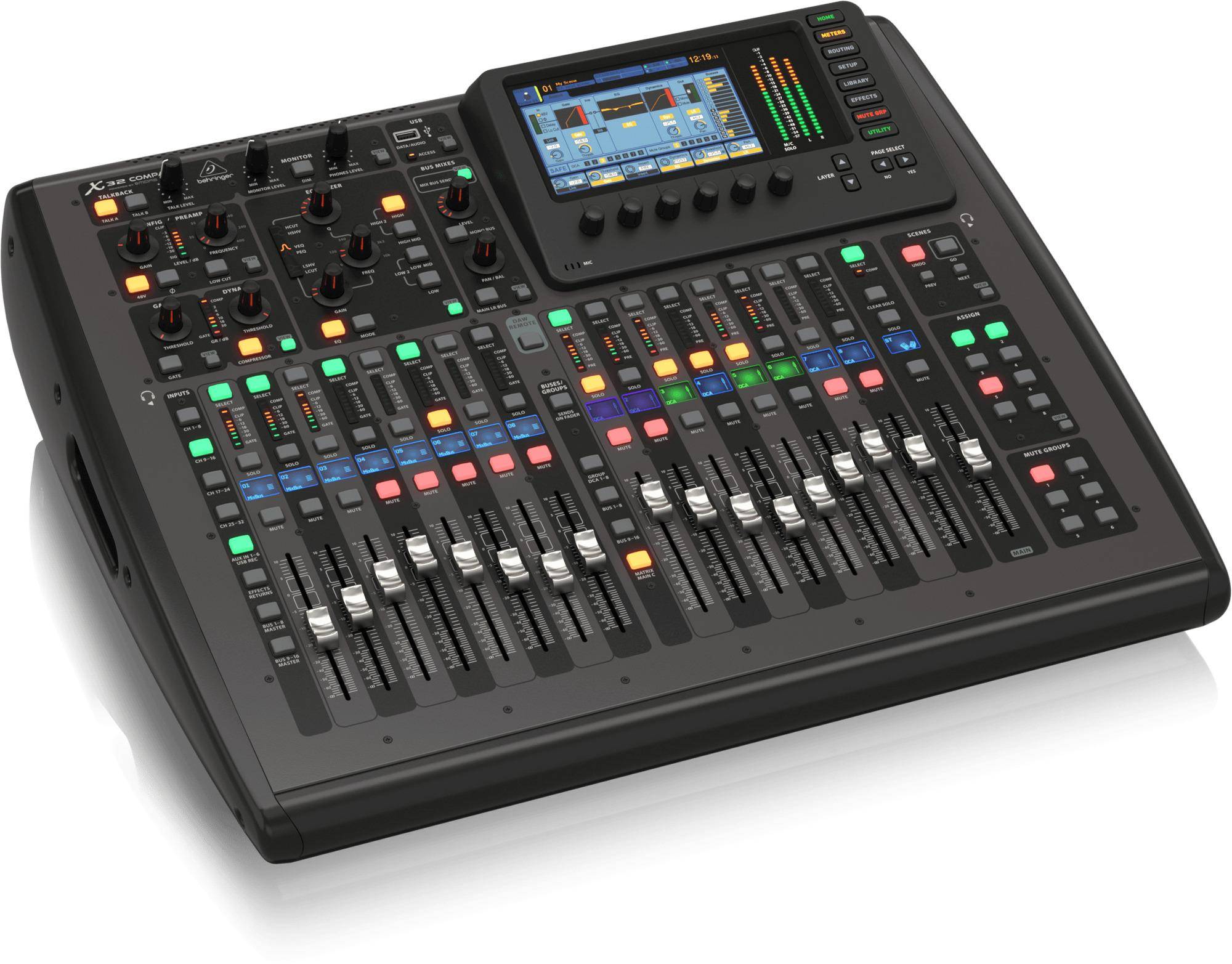 Behringer X32 Compact 40-input, 25-bus Digital Mixing Console With 16 Programmable Midas Preamps zoom image