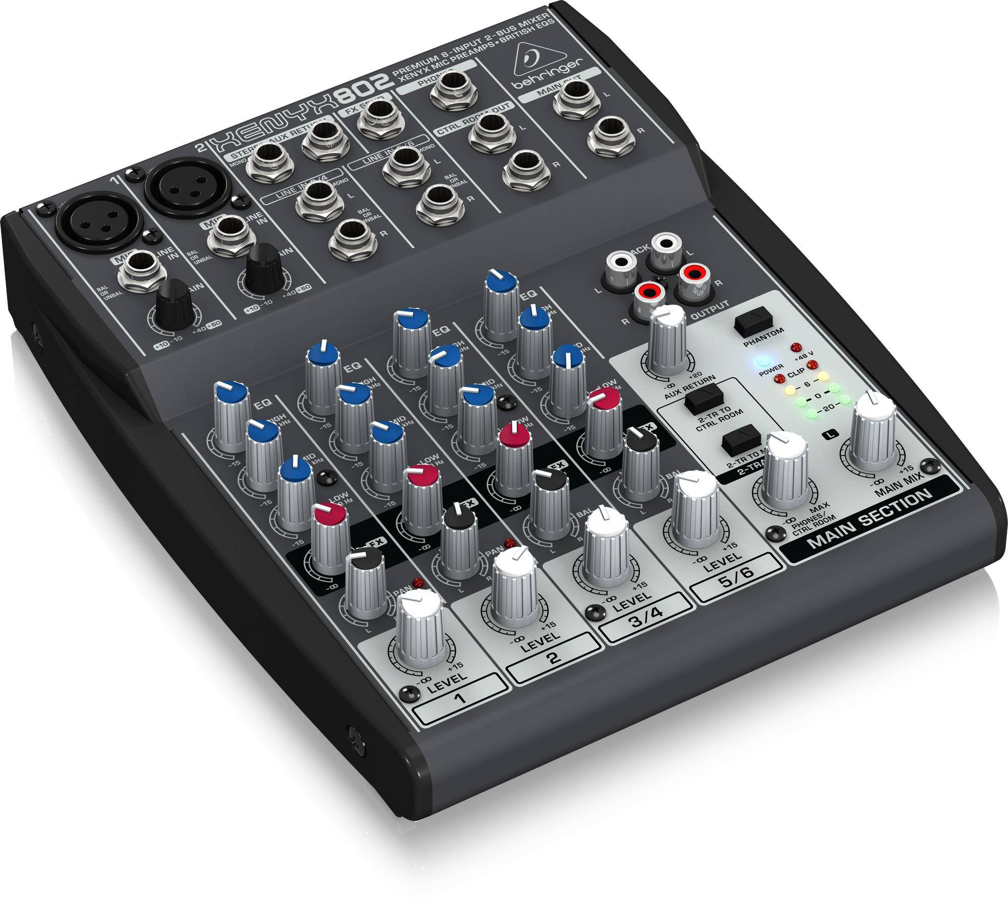 Behringer Xenyx802 2-bus Mixer With Xenyx Mic Preamps And British Eq zoom image