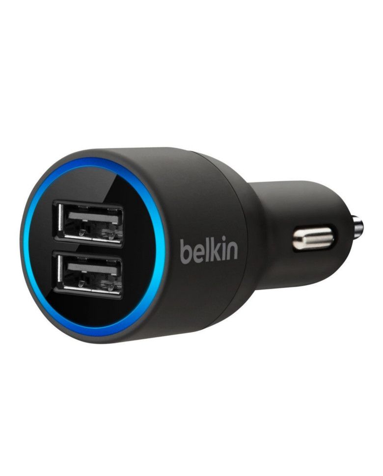 Belkin 2 Port usb Car Charger With Lightning to usb Cable zoom image