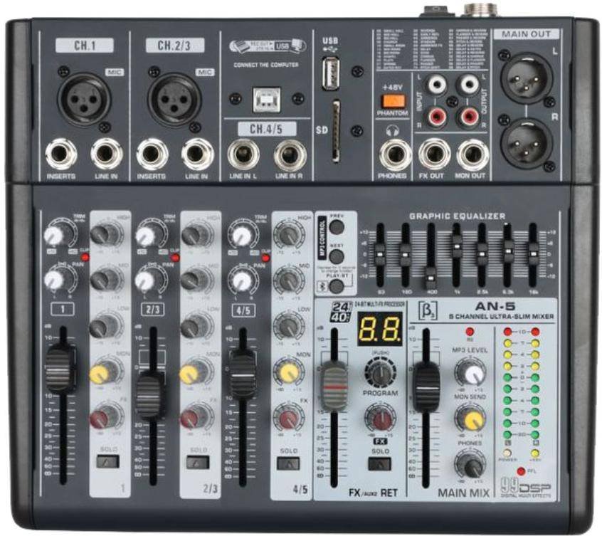 Beta3 AN5 5 Channel Professional Mixer zoom image