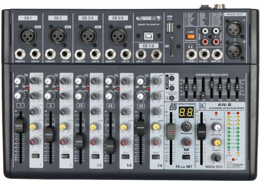 Beta3 AN8 8 Channel Professional Mixer  zoom image