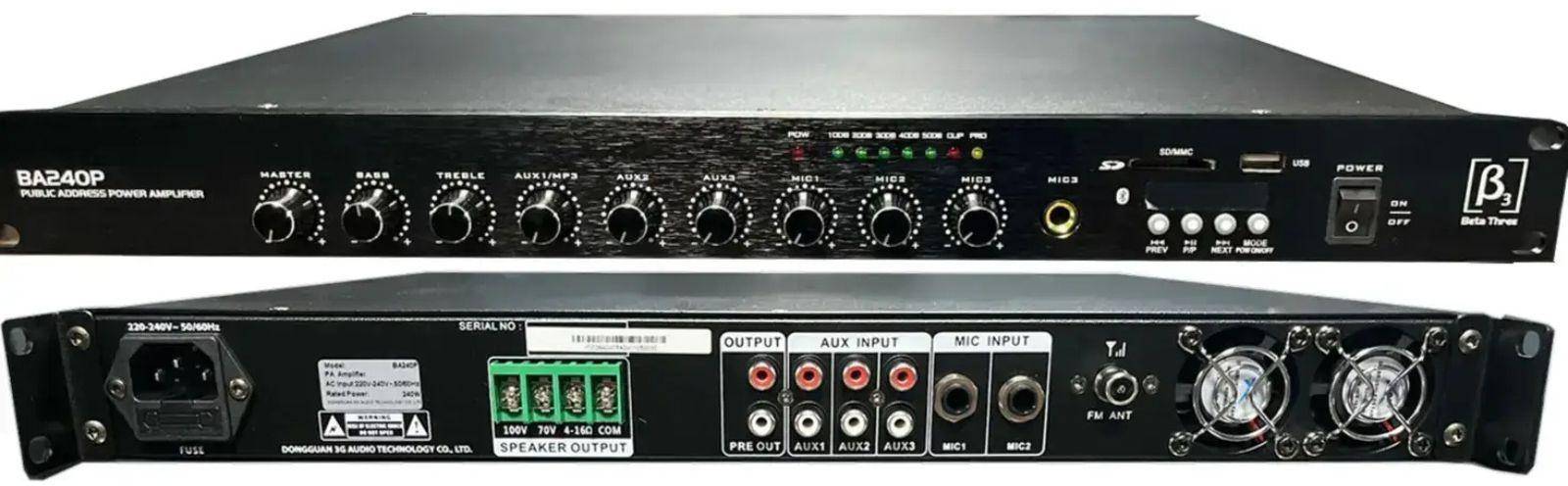 Beta3 BA240P 240W PA Mixer Amplifier zoom image