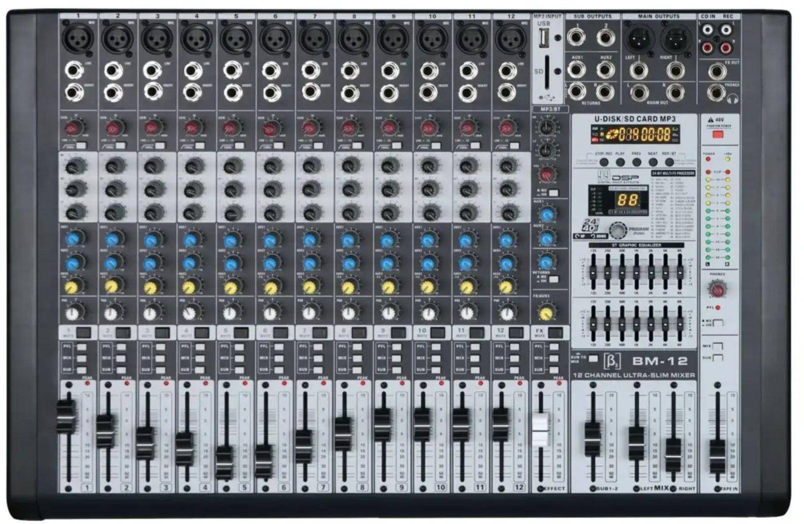 Beta3 BM12 12 Channel Professional Mixer zoom image