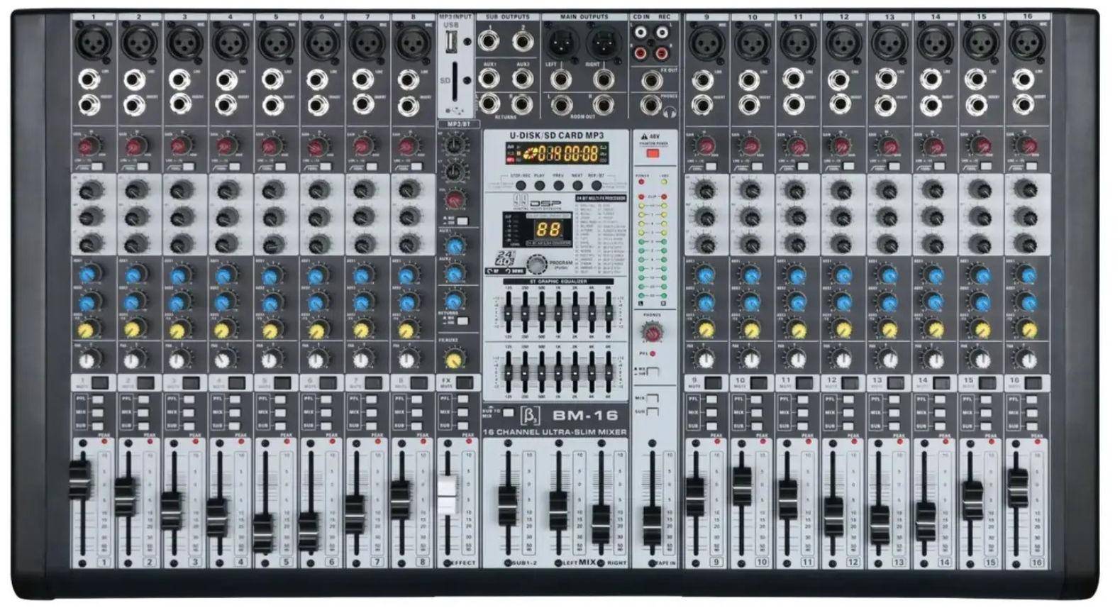 Beta3 BM16 16 Channel Professional Mixer zoom image