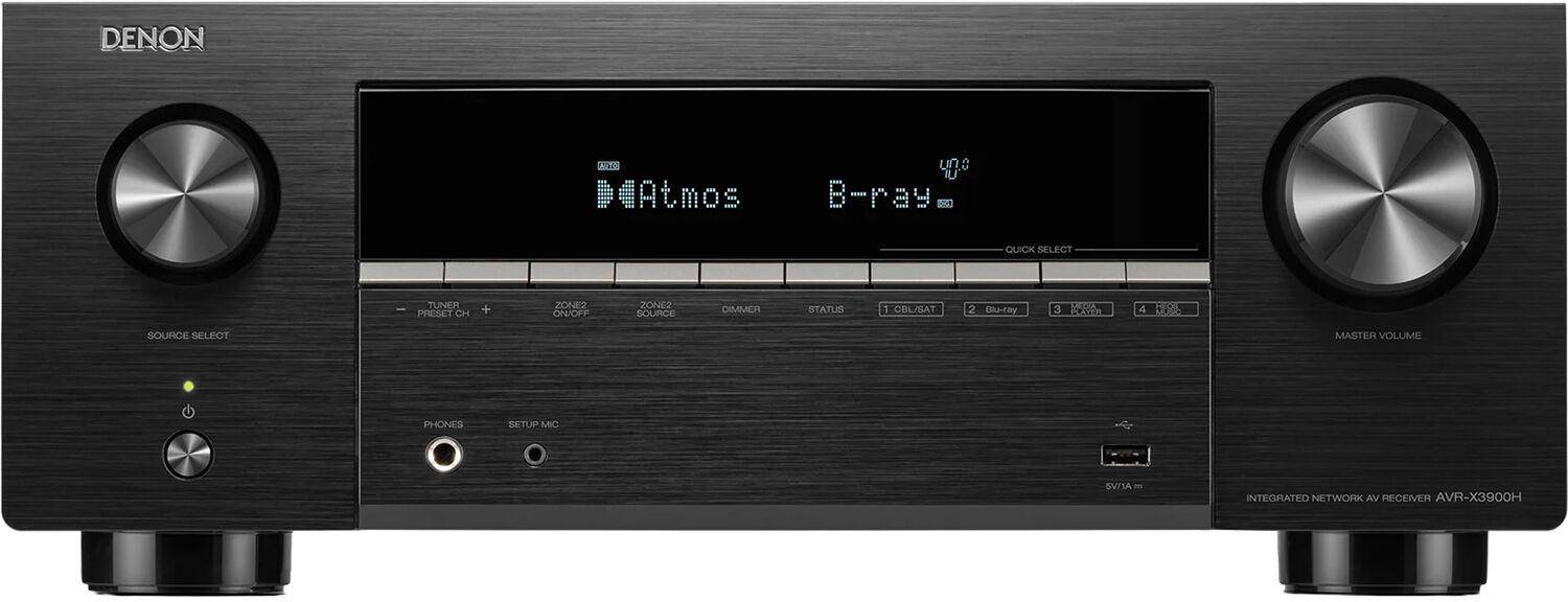 Denon AVR-X3900H 9.4 Ch. 105W 4K/8K Dolby Atmos AV Receiver zoom image