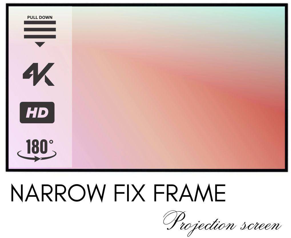 ELCOR, ezCinema ALR Fix frame Projection Screen 100-Inch Diagonal, 16:09 format, UltraHD/3D/4K technology for Standard throw zoom image