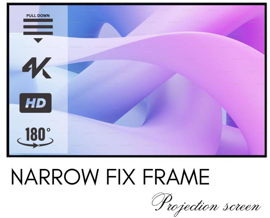 ELCOR, ezCinema ALR Fix frame Projector Screen 142-inch Diagonal In 16:10 Ratio, UHD/3D/4K Technology zoom image