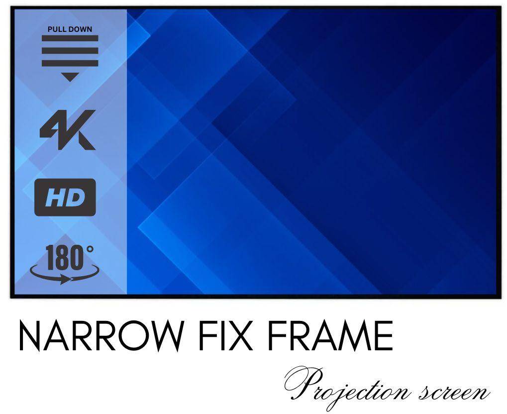 ELCOR, ezCinema ALR Fix frame Projection Screen 200-Inch Diagonal, 16:09 format, UltraHD/3D/4K technology for Standard throw zoom image
