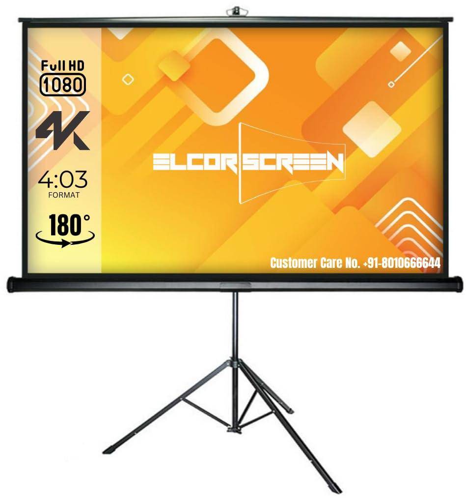 ELCOR Tripod/Portable Indoor-Outdoor Projection Screen zoom image