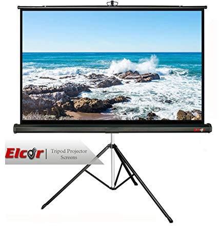 ELCOR lite series Tripod/portable projector screen, 92- Inches Diagonal in 16:09 Wide format, 4ft. Height x 7ft. width, UltraHD,3D, 4k technology zoom image