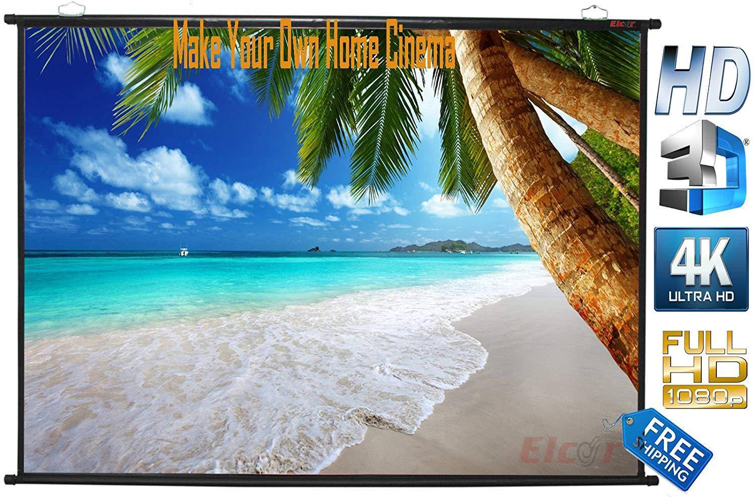 Elcor Map type 100 Inch 3d And 4k Projector Screen  zoom image