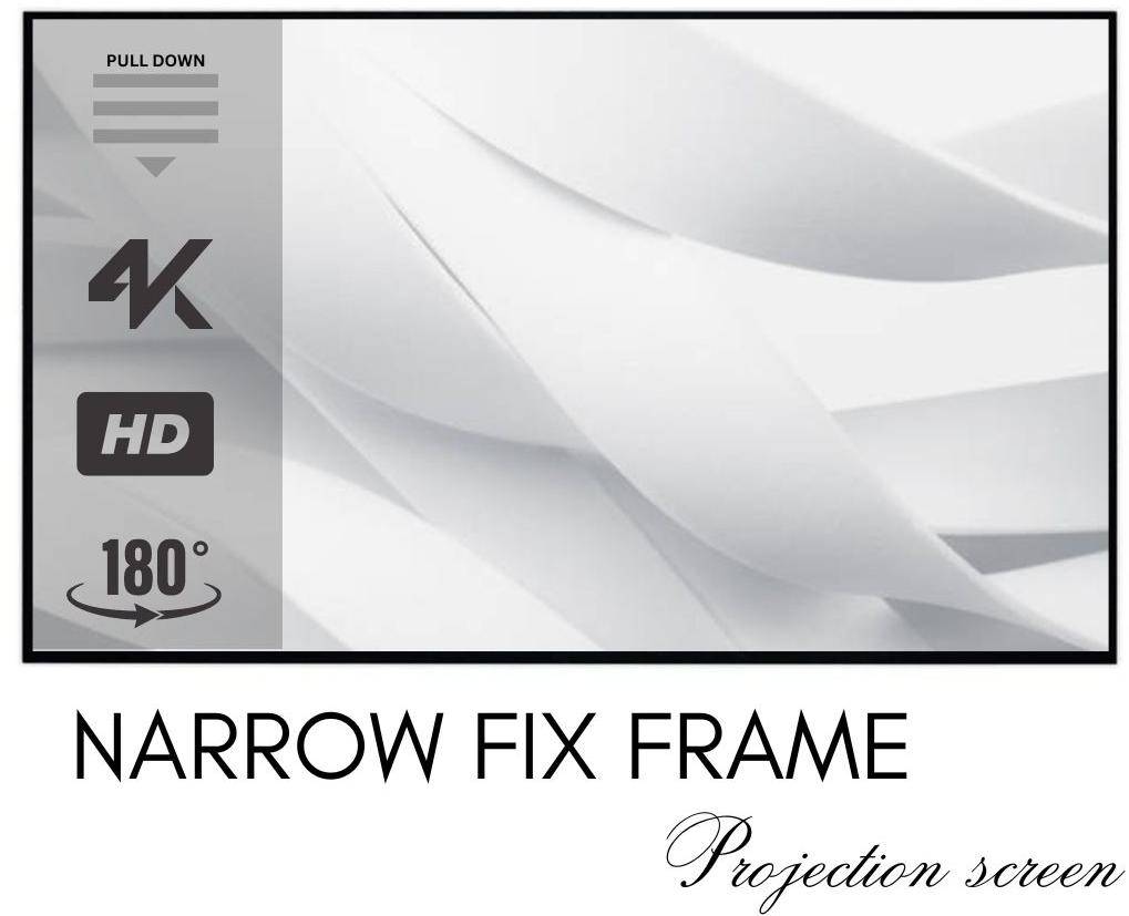 ELCOR ezCinema Matte White Narrow fix frame Screen 150-inch Diagonal In 16:09 Ratio zoom image