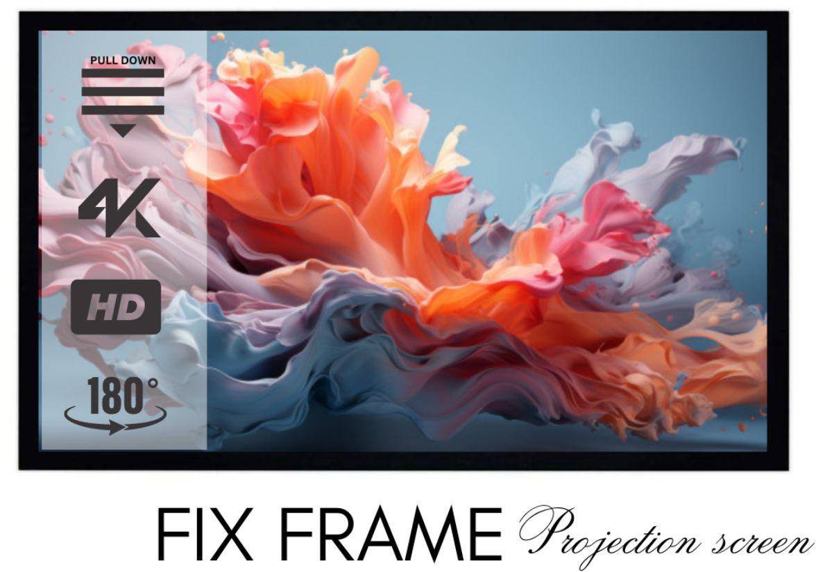 ELCOR Acoustically Transparent Fix frame 100-Inch Diagonal In 16:10 format, 3D/4K tech Support zoom image