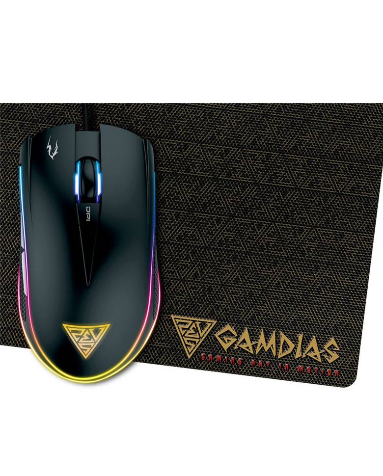 Gamdias Zeus E1 Gaming Mouse With Double Layer Equipped Mouse Pad  zoom image
