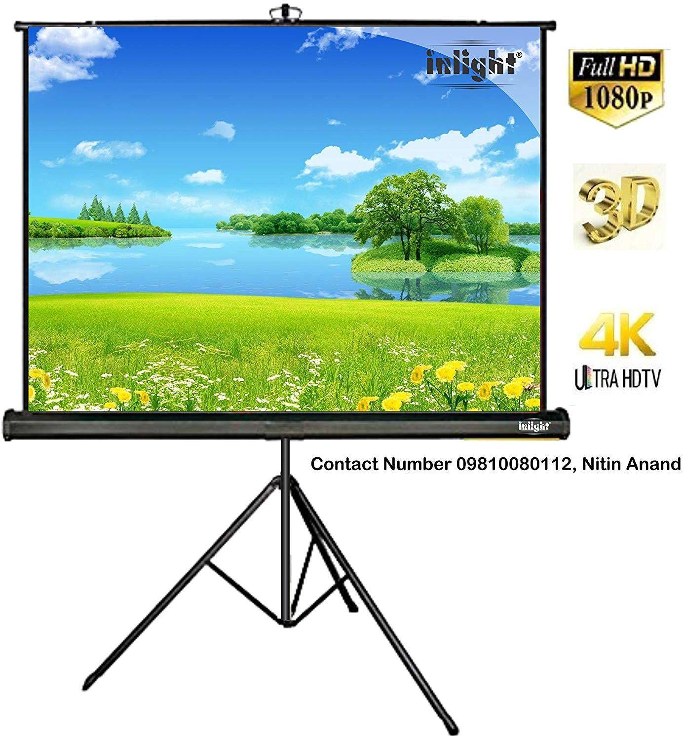 Inlight Cineview uhd Series 6 X 4 Ft tripod type Projector Screen zoom image