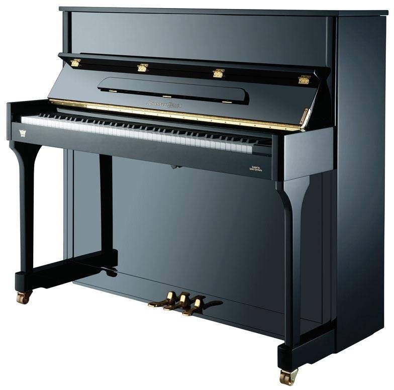 Johannes Seiler GS116D Upright Piano With Bench - Ebony High Polished zoom image