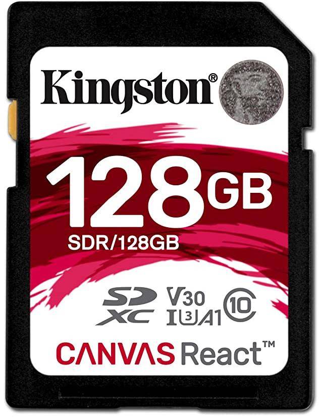 Kingston Canvas React 128gb Sdxc Class 10 Sd Memory Card (sdr/128gbin) zoom image