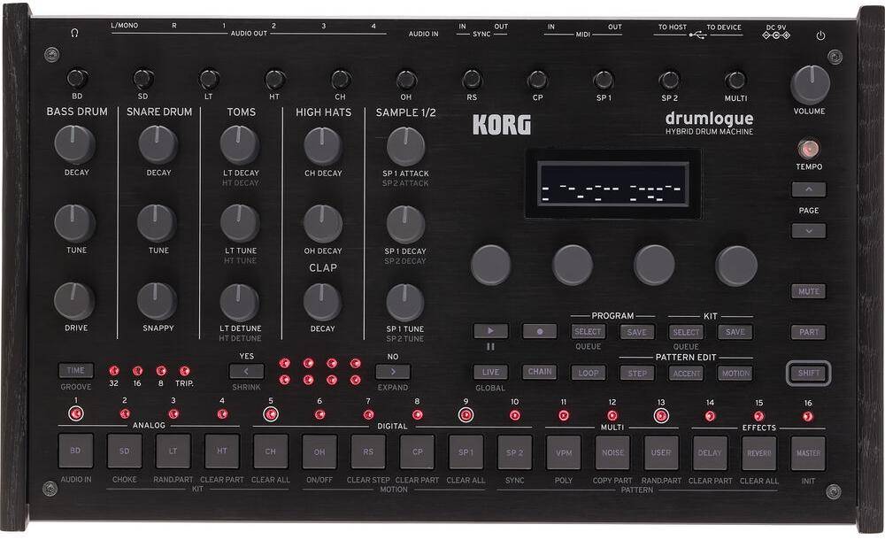 Korg Drumlogue Hybrid Analog / Digital Drum Machine Synthesizer with Built-In Effects zoom image