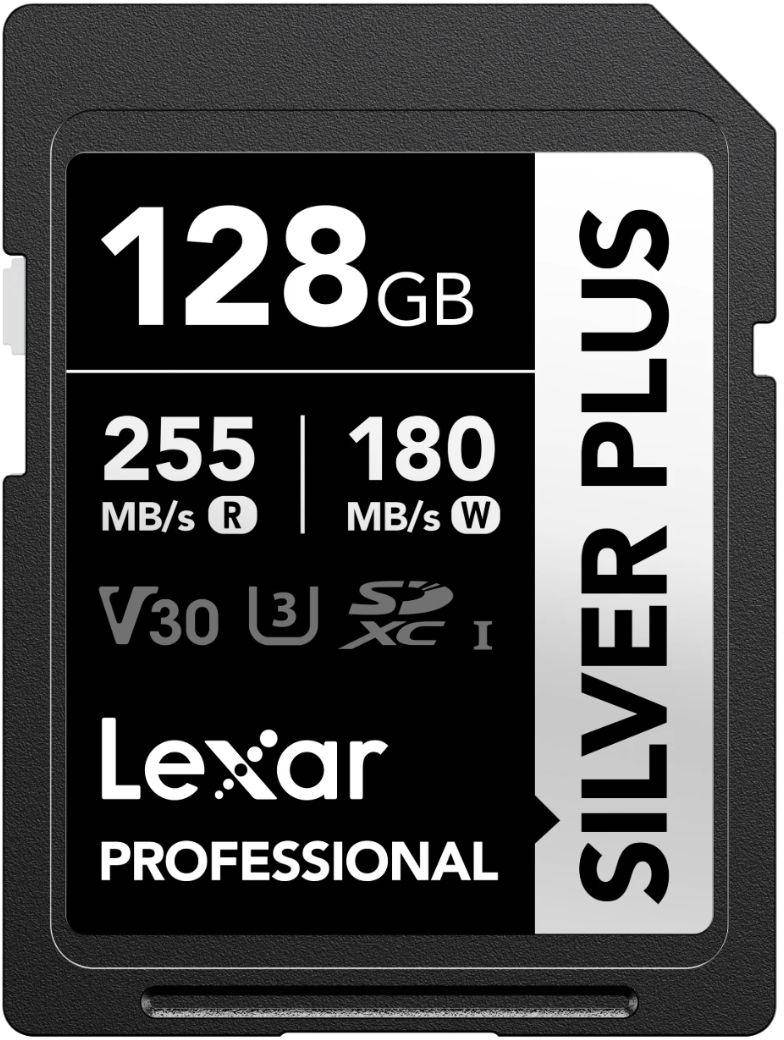 Lexar 128GB SDXC UHS-I V30 Silver Plus Memory Card zoom image