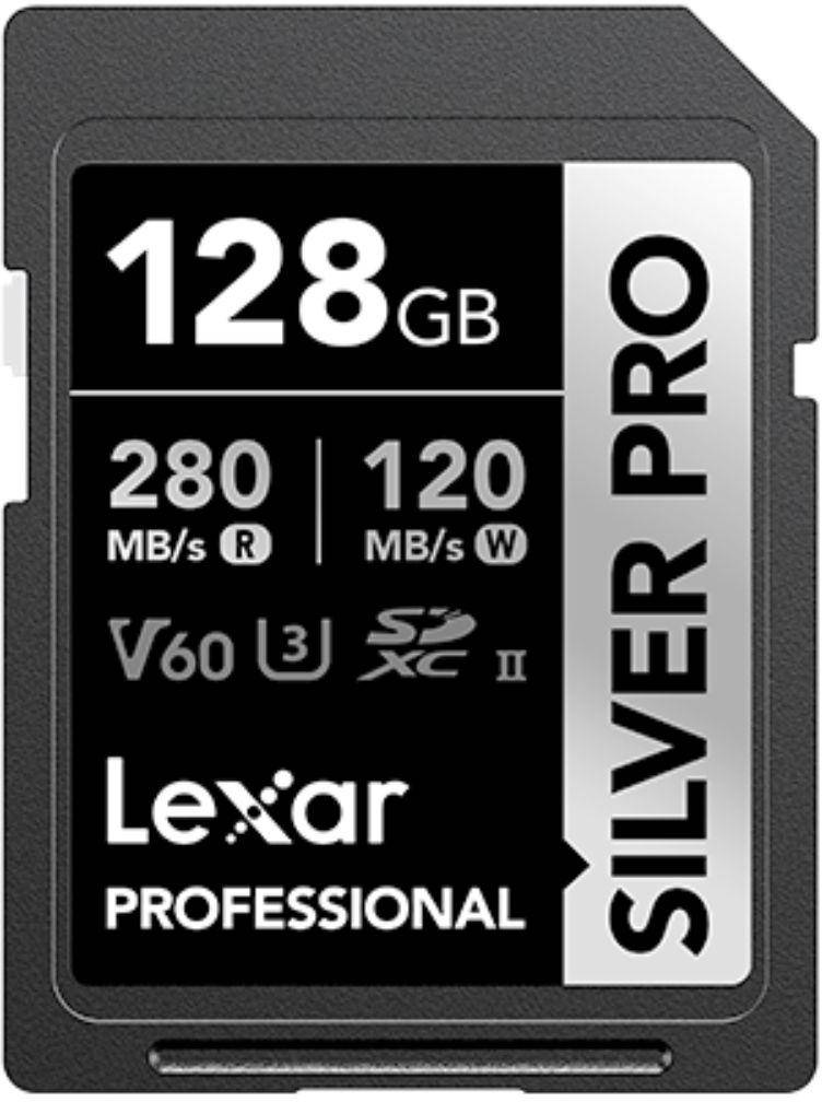 Lexar 128GB SDXC UHS-II v60 Silver Pro Memory Card zoom image