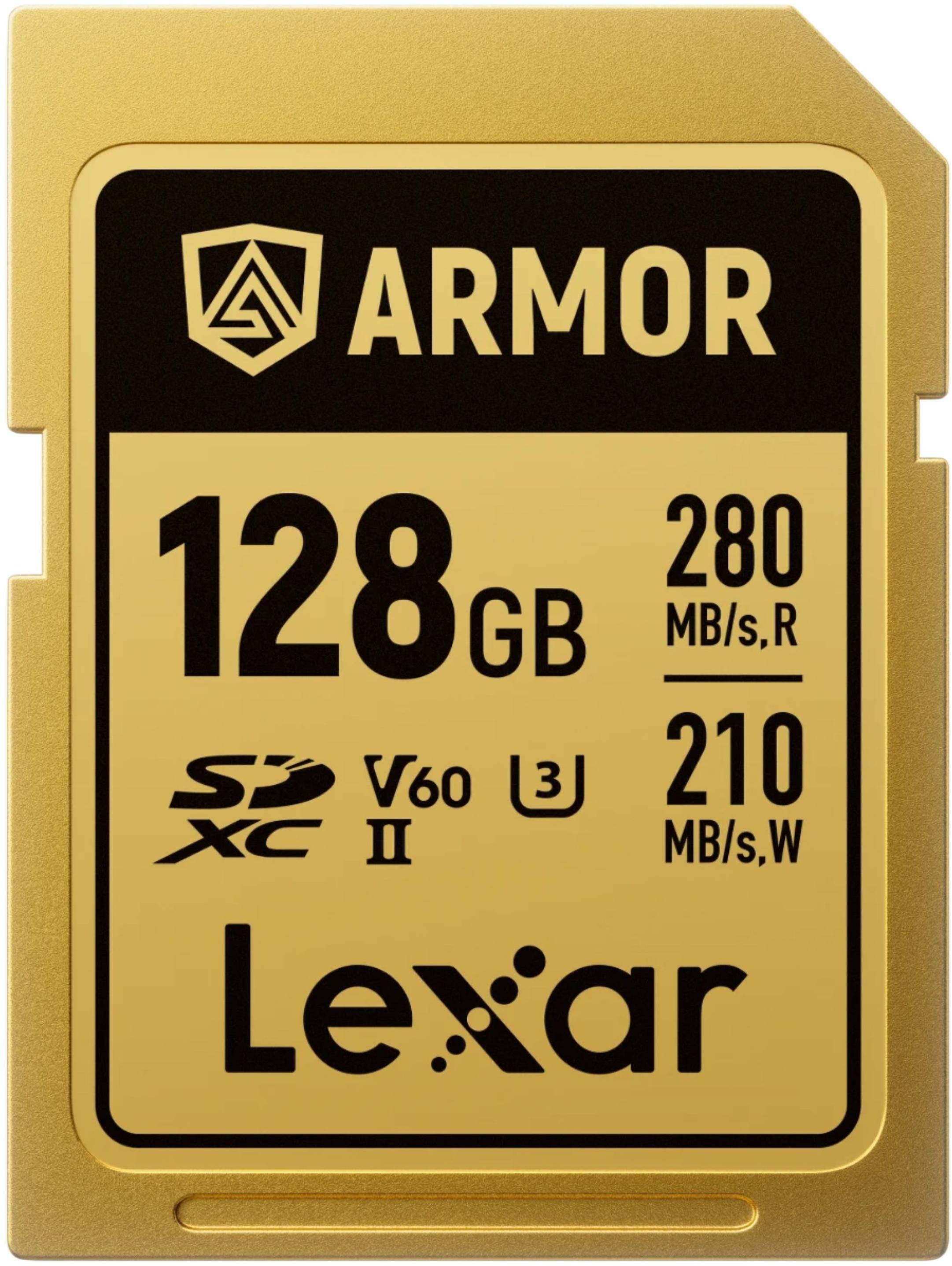 Lexar 128GB SDXC V60 Armor Gold Memory Card zoom image