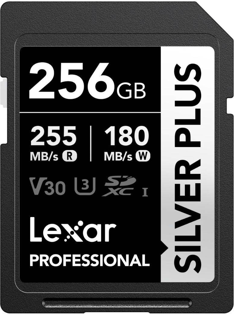 Lexar 256GB SDXC UHS-I V30 Silver Plus Memory Card zoom image