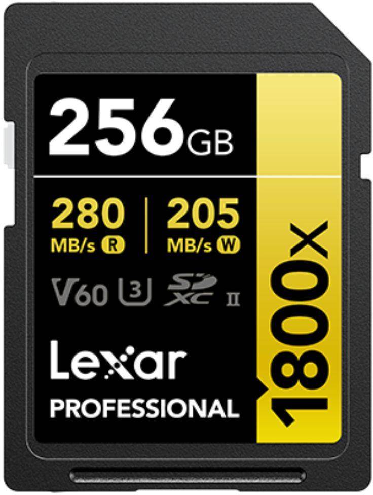 Lexar 256GB SDXC UHS-II v60 1800x Memory Card zoom image