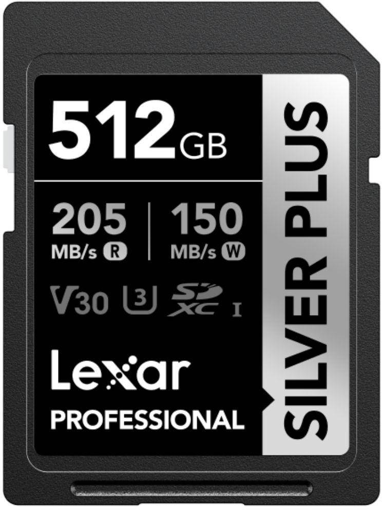 Lexar 512GB SDXC UHS-I V30 Silver Plus Memory Card zoom image